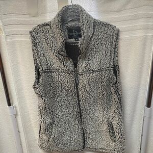 Boxercraft Women's Black and White Sherpa Vest Full Zip OPP 43